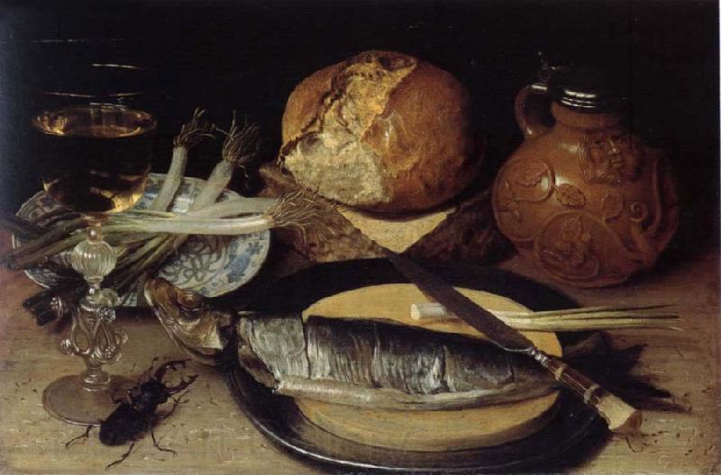 Georg Flegel Style life with herring beard man pitcher and Hirschkafer Spain oil painting art